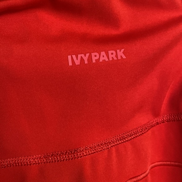 Adidas X Ivy Park mesh panel Mine legging/tights bright red side pocket! Size S - Picture 12 of 14
